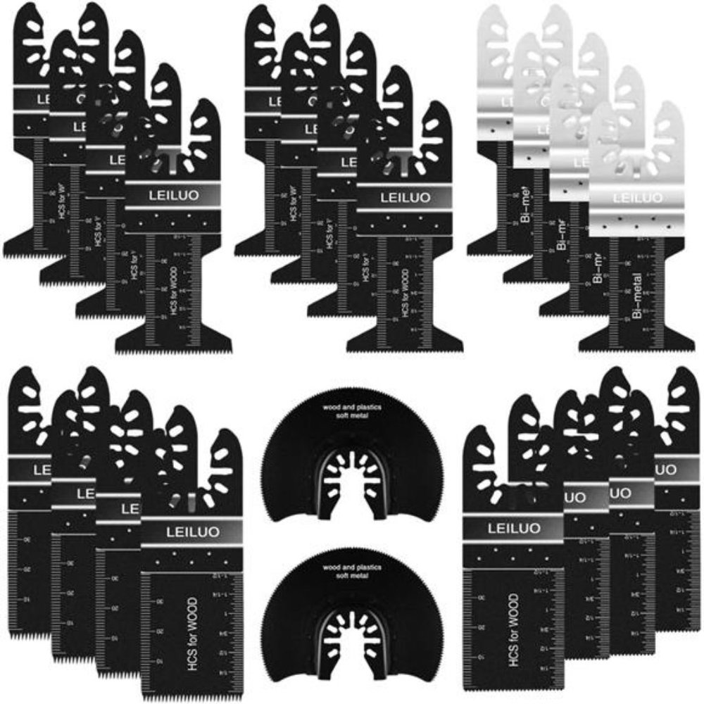 Oscillating Saw Blades LEILUO 24 PC Multitool Blades for Wood Metal Plastics